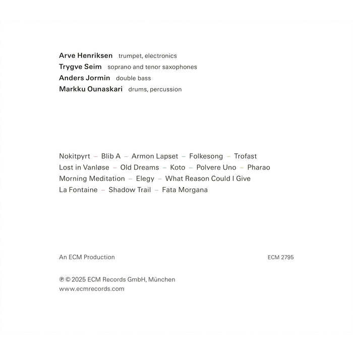 Arve Henriksen; Trygve Seim; Anders Jormin; Markku Ounaskari - Arcanum - 7510477