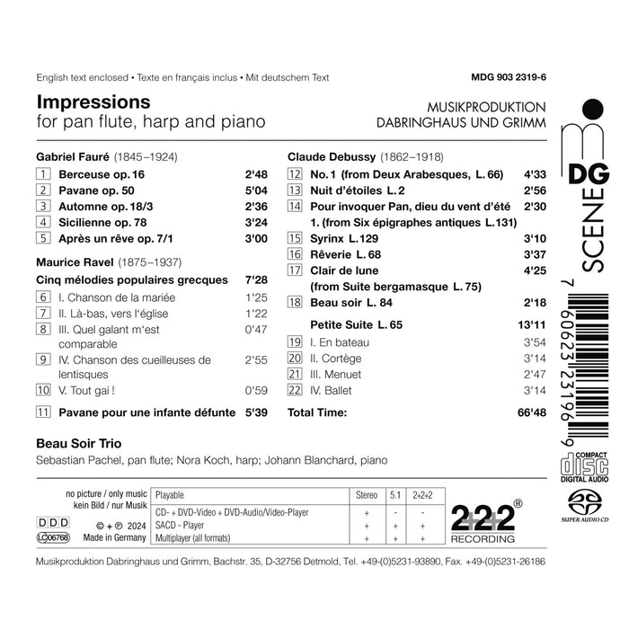 Beau Soir Trio - Impressions - MDG90323196