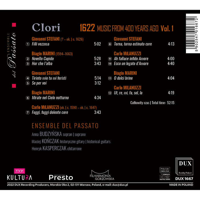 Ensemble Del Passato - Clori 1662 - Music from 400 Years ago - DUX1667