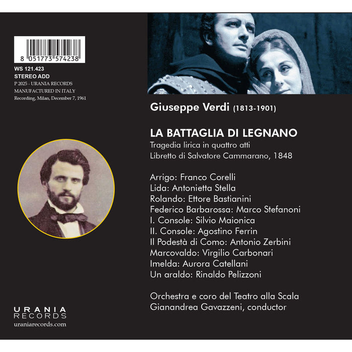Gianandrea Gavazzeni; Orchestra teatro alla Scala; Franco Corelli; Antonietta Stella; Ettore Bastianini - Verdi: La Battaglia di Legnano - WS121423