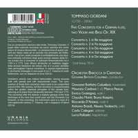 Orchestra Barocca di Cremona; Giovanni Battista Comulbro - Giordani: 5 Concertos Op. XIX - LDV14125