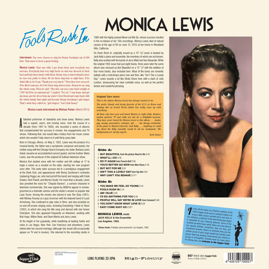 Monica Lewis: Fools Rush In – Proper Music