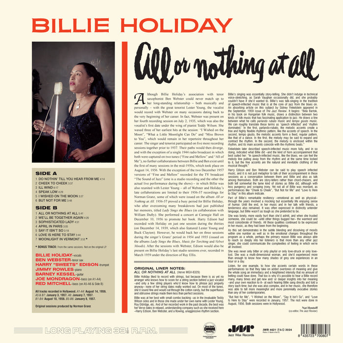 Billie Holiday - All Or Nothing At All - 4621LP