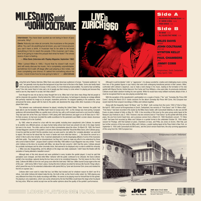 Miles Davis Quintet, John Coltrane - Live In Zurich 1960 - 4634LP