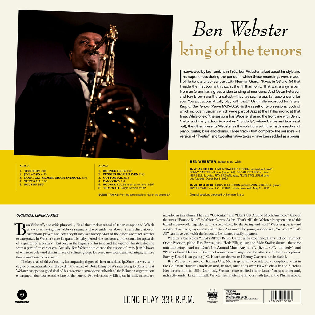 Ben Webster - King Of The Tenors (Acoustic Sounds Series) (Vinyle Neuf) main image 1