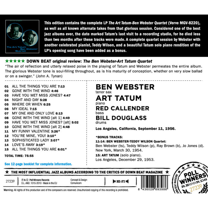 Ben Webster - Art Tatum Quartet - Ben Webster - Art Tatum Quartet - 27239