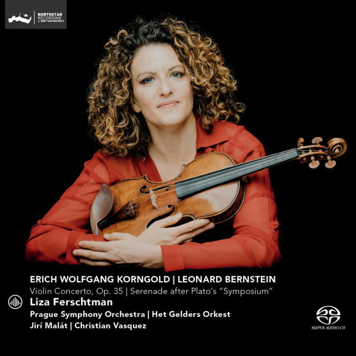 Liza Ferschtman, Prague Symphony Orchestra, Het Gelders Orkest, Jiri Malat & Christian Vasquez: Korngold: Violin Concerto, Op. 35; Bernstein: Serenade after Plato's Symposium