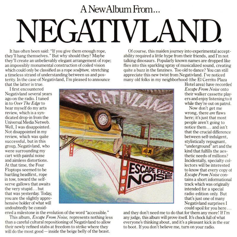 Negativeland - Escape From Noise [lp] - SST133LP