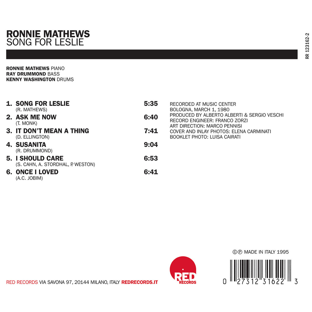 Ronnie Mathews: Song For Leslie – Proper Music