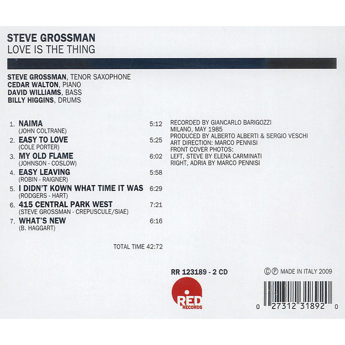 Steve Grossman Quartet - Love Is The Thing - RR1231892