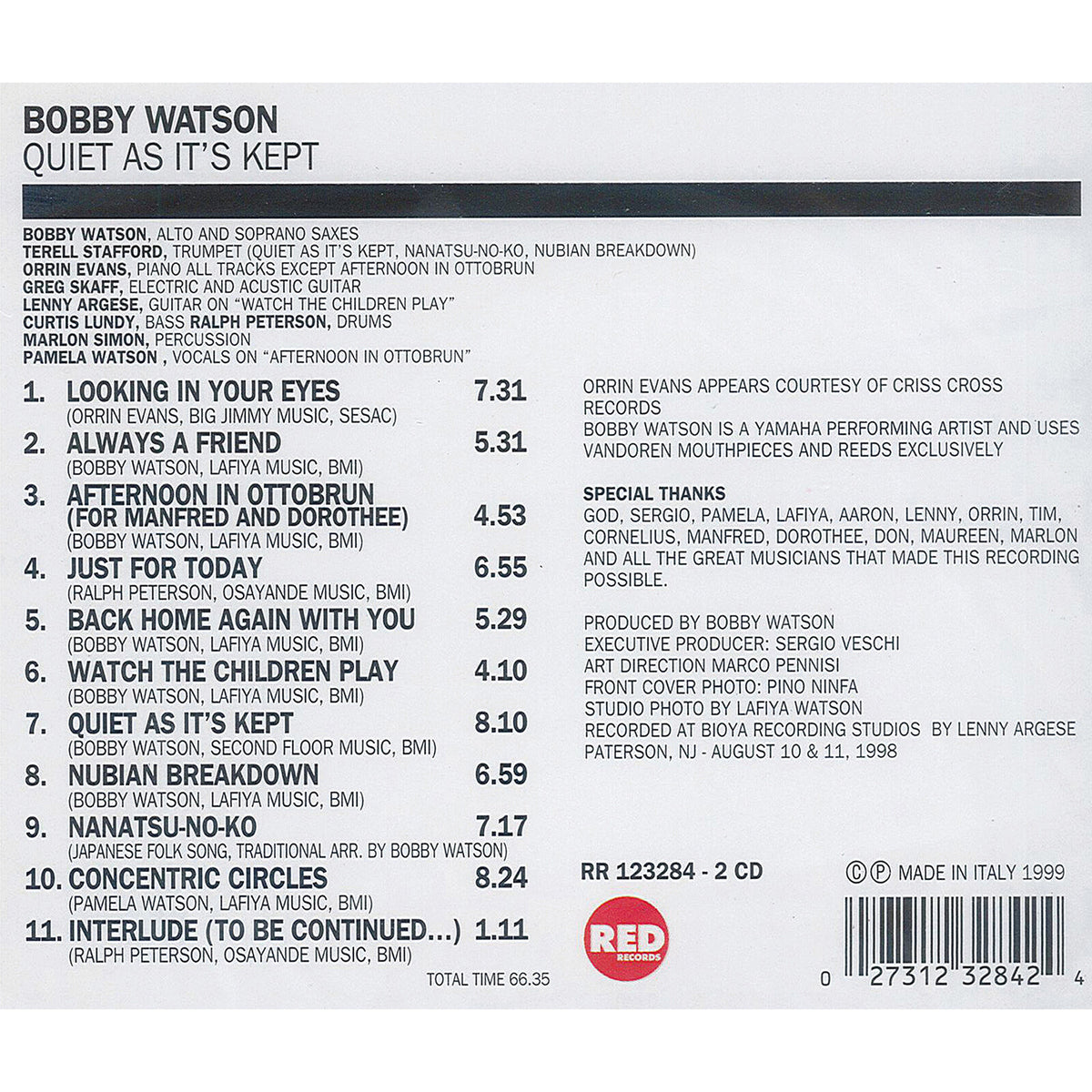 Bobby Watson - Quiet As It's Kept - RR1232842