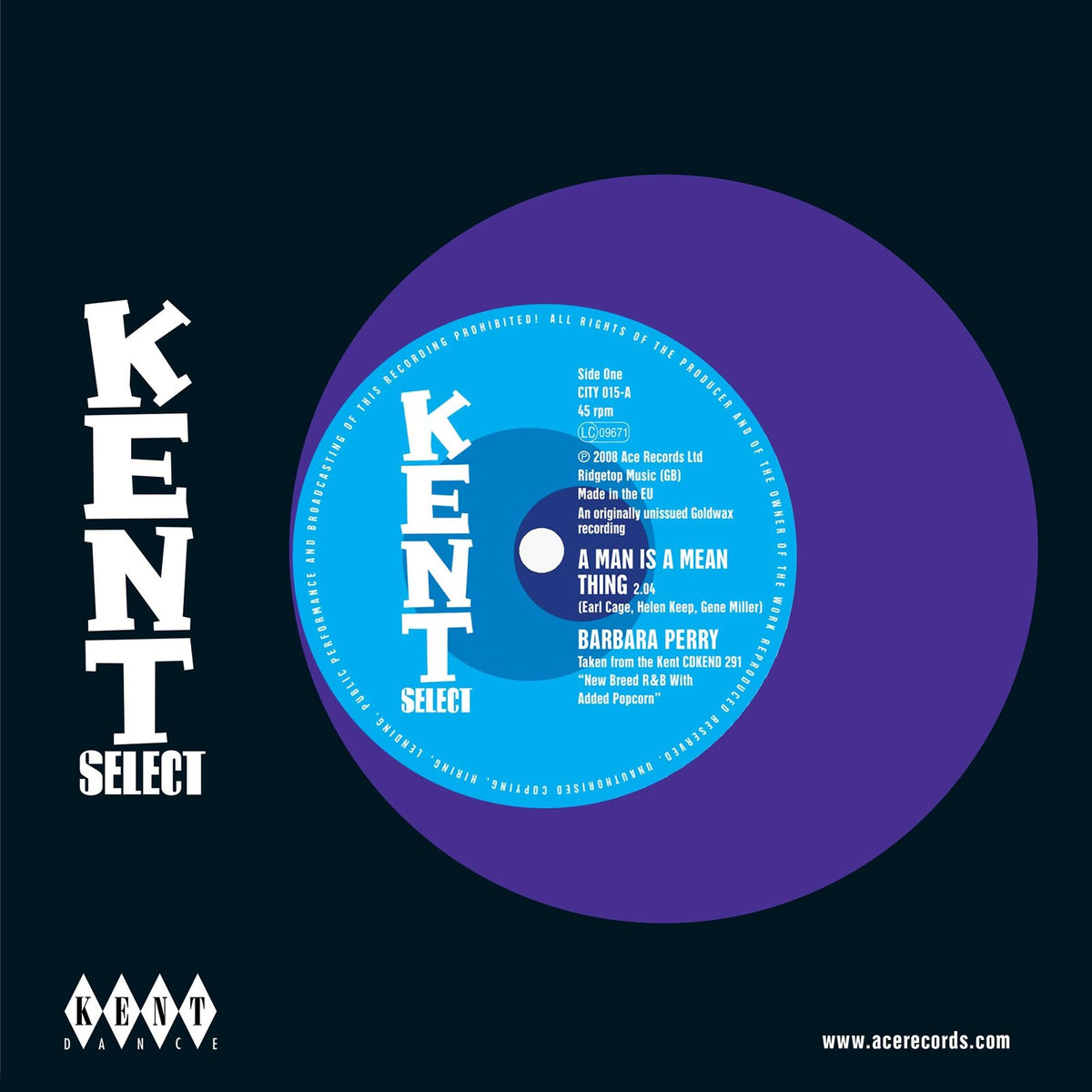 Barbara Perry/Gladys Bruce - A Man Is A Mean Thing/I've Got A Feeling For You Baby - CITY015