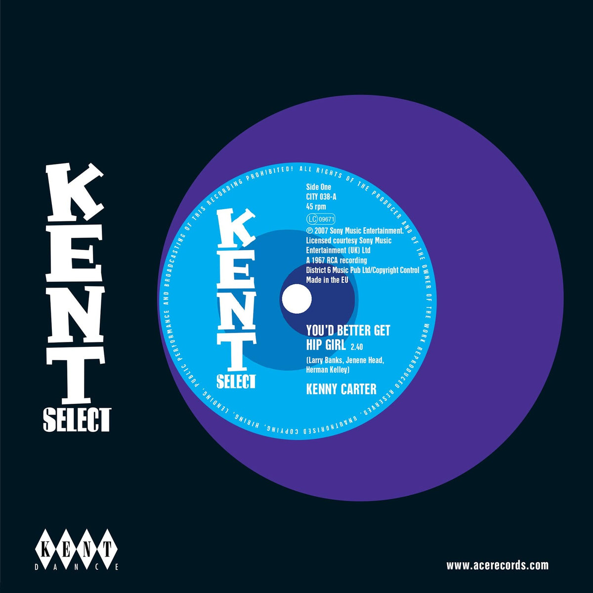 Kenny Carter/The Dynamics - You'd Better Get Hip Girl/My Life Is No Better - CITY038