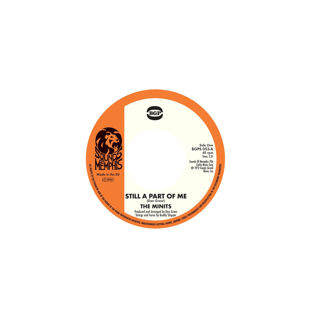 The Minits - Still A Part Of Me / If You Don't Like My Apples - BGPS053