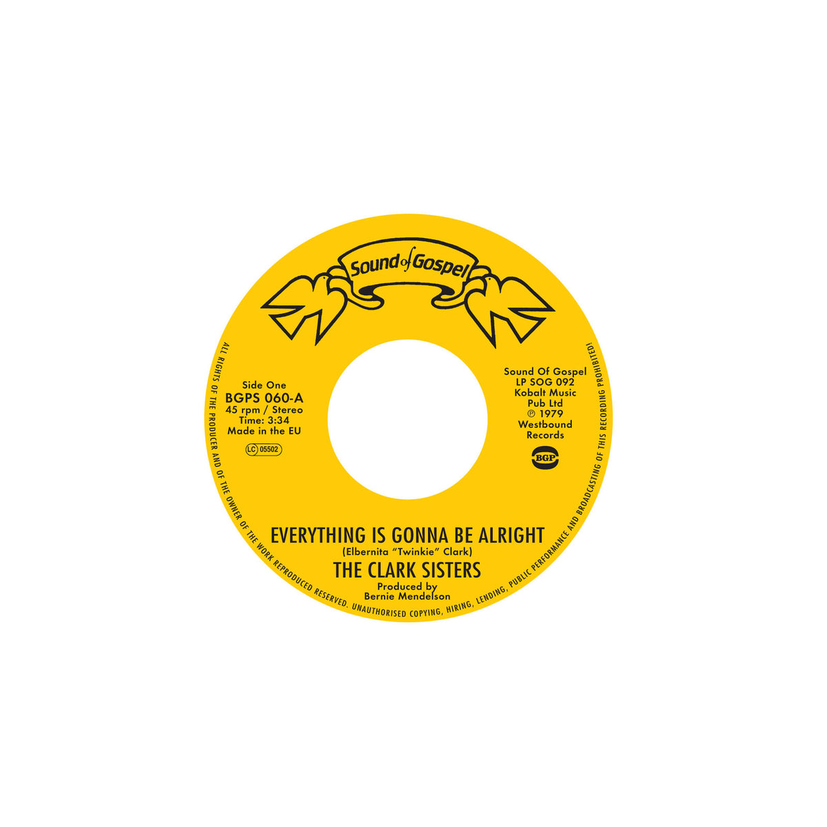 The Clark Sisters - Everything Is Gonna Be Alright / You Brought The Sunshine (Edit) - BGPS060