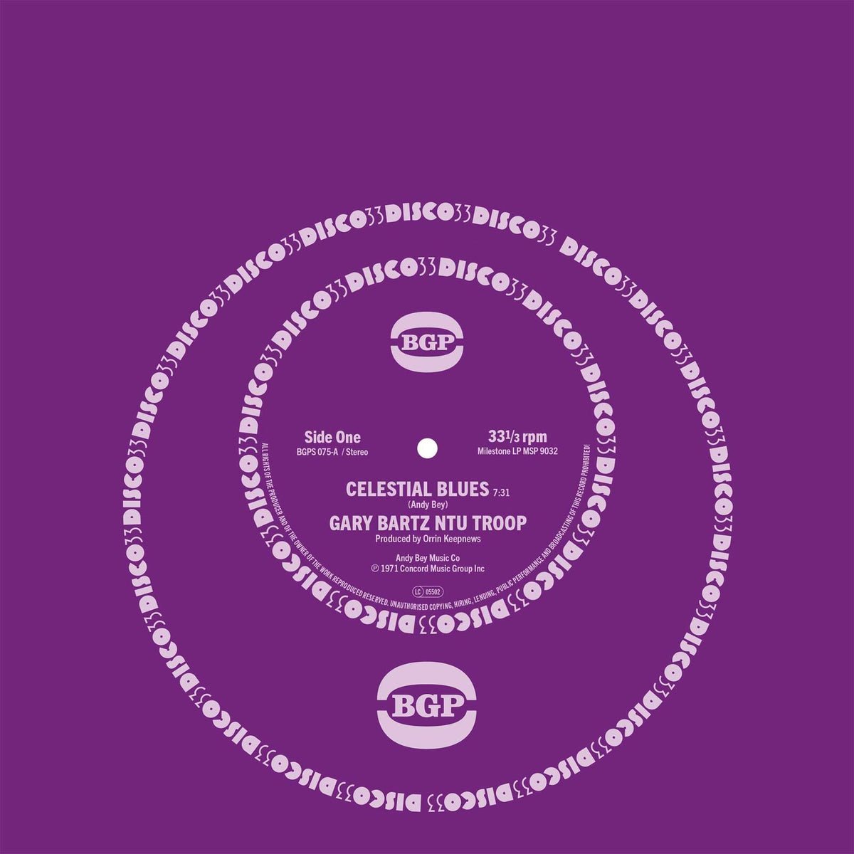 Gary Bartz - Celestial Blues / Gentle Smiles - BGPS075