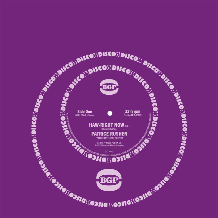 Patrice Rushen - Haw-Right Now / Kickin' Back - BGPS078