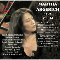 Martha Argerich; North German Radio Orchestra; Orchestre de la Suisse Romande; Moshe Atzmon; Charles Dutoit - Martha Argerich Live, Vol.14: Beethoven, Tchaikovsky, Zurich Recital 1977 - DHR-82034