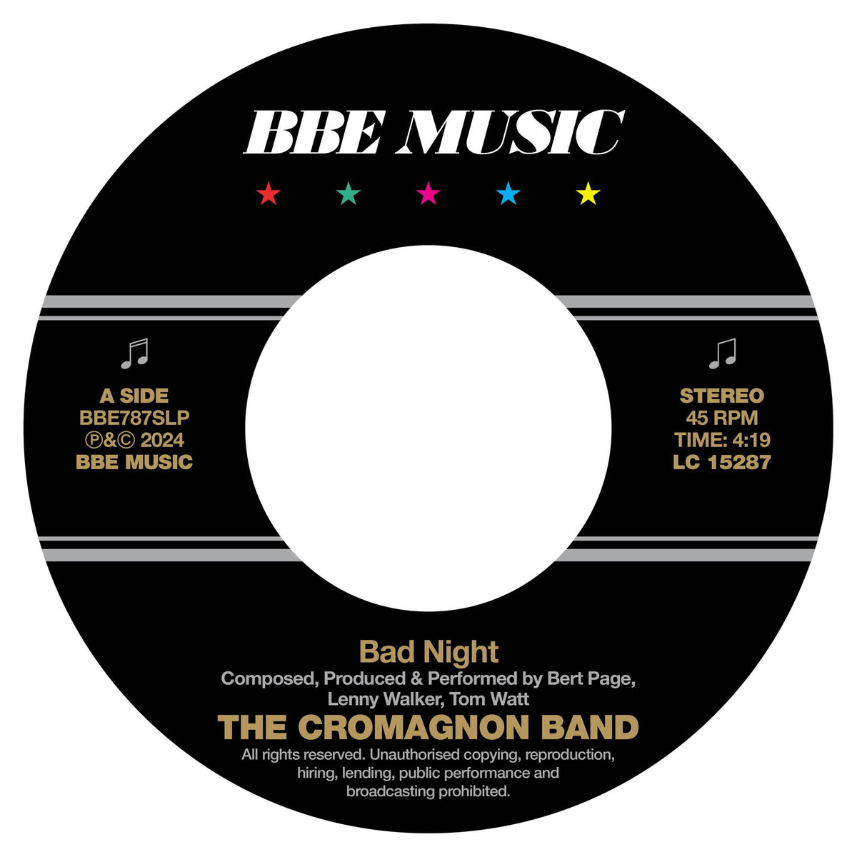 The Cromagnon Band - Bad Night / Quadrant - BBE787SLP