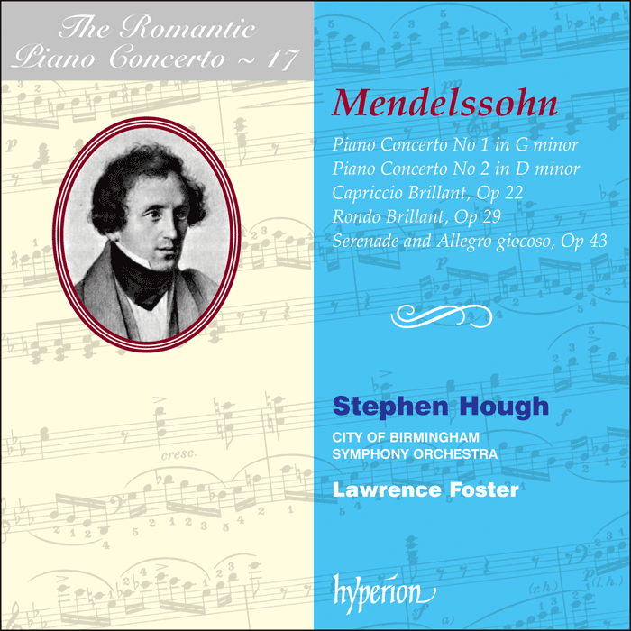 Mendelssohn: Piano Concertos by Stephen Hough; Lawrence Foster: City of Birmingham Symphony Orchestra on Hyperion Records Ltd