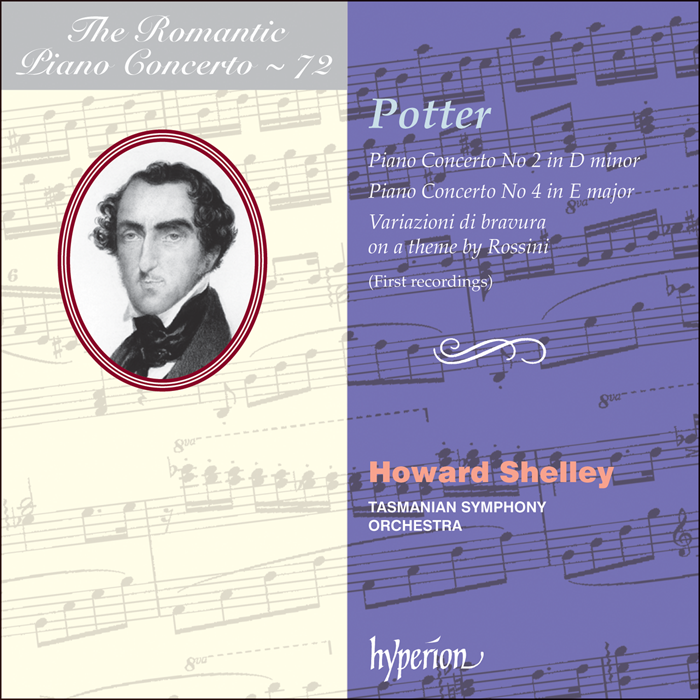 Potter: Piano Concertos Nos 2 & 4 by Howard Shelley; Howard Shelley: Tasmanian Symphony Orchestra on Hyperion Records Ltd