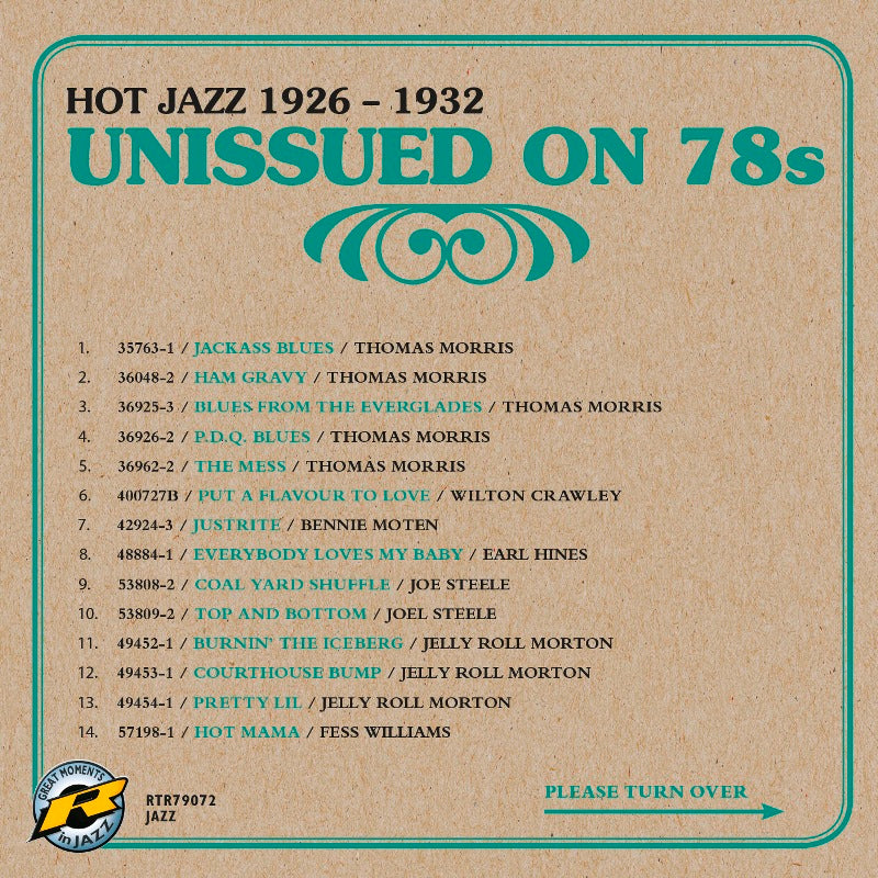 Various Artists - Unissued on 78's: Hot Jazz 1926 - 1932 - RTR79072