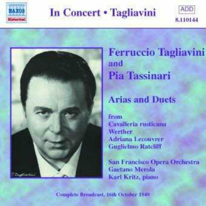 Tagliavini:Tassinari - TAGLIAVINI, Ferruccio / TASSINARI, Pia: Arias and Duets - 8110144