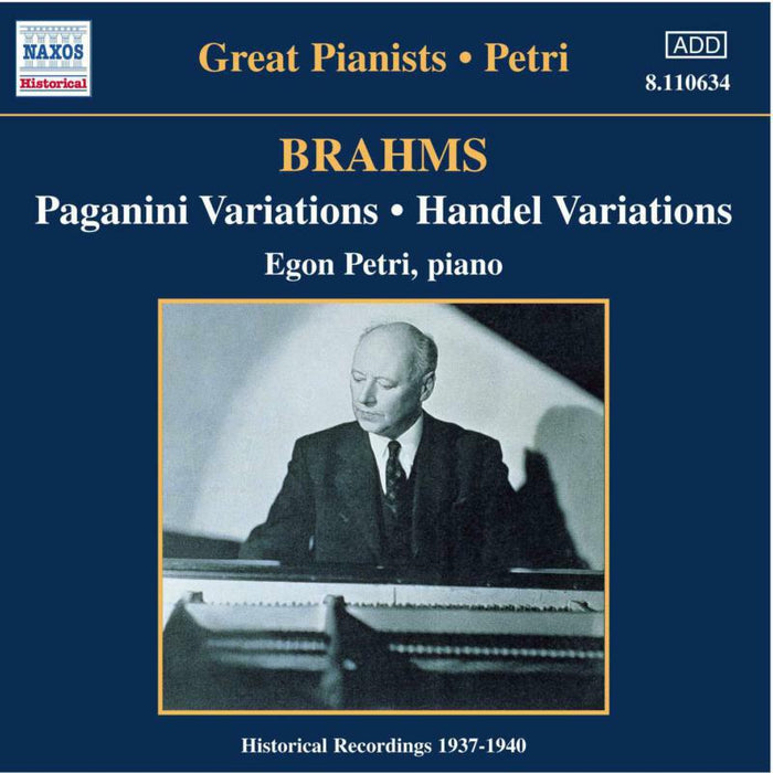 Egon Petri - BRAHMS: Paganini and Handel Variations - 8110634