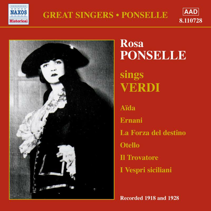 Rosa Pon - PONSELLE, Rosa: Rosa Ponselle Sings Verdi - 8110728