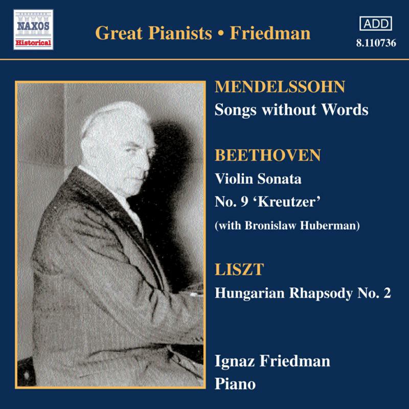 Ignaz Friedman - MENDELSSOHN: Songs without Words - 8110736