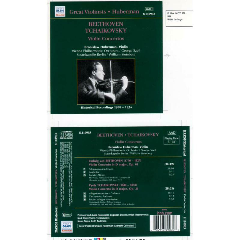 Huberman - TCHAIKOVSKY / BEETHOVEN: Violin Concertos - 8110903
