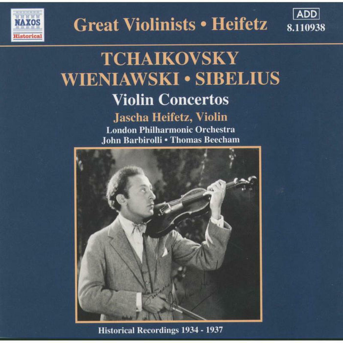 Heifetz - TCHAIKOVSKY / WIENIAWSKI / SIBELIUS: Violin Concertos - 8110938