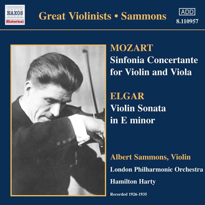 Sammons: - MOZART: Sinfonia Concertante / ELGAR: Violin Sonata - 8110957