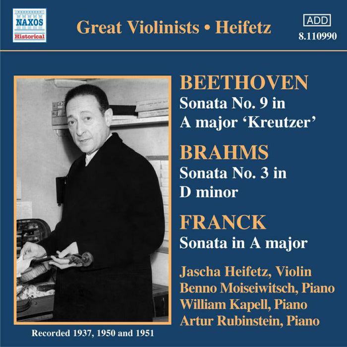Jascha Heifetz Violin: Benno M - BEETHOVEN / BRAHMS / FRANCK: Violin Sonatas - 8110990
