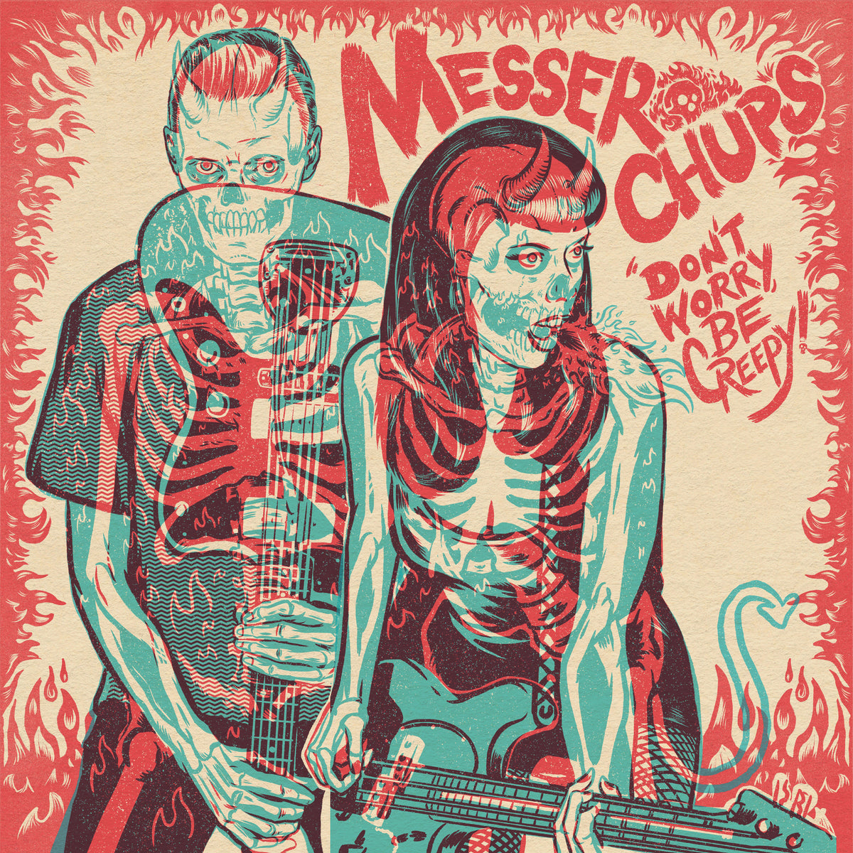 Messer Chups - Don't Worry, Be Creepy 7" (Colored Vinyl) - HT132