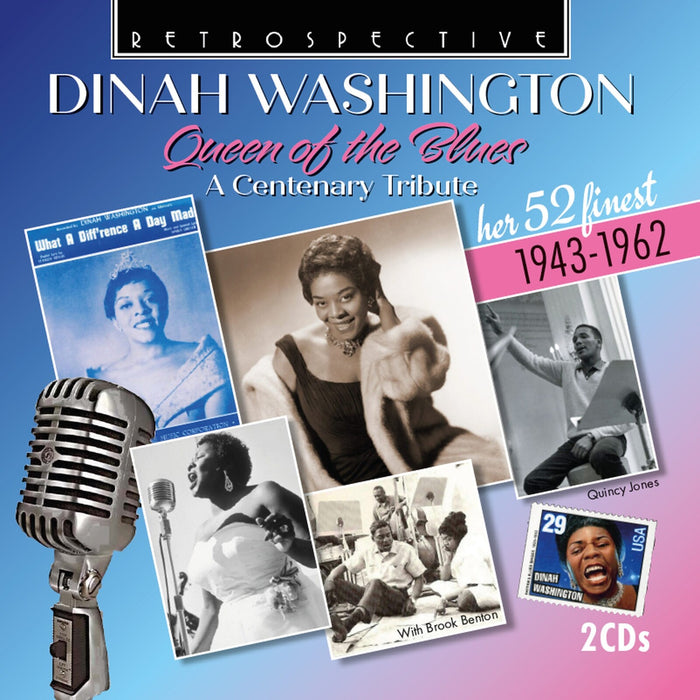 Dinah Washington; Brook Benton; Terry Gibbs; Paul Gonsalves; Lionel Hampton; Milt Jackson; Quincy Jones; Rudy Martin; Chalres Mingus; Russell Procope; Paul Quinichette; Max Roach; Charlie Shavers; Clark Terry; Lucky Thompson; Ben Webster; Ernie Wwilkins - Dinah Washington: Queen of the Blues - A Centenary Tribute (her 52 finest 1943-1962) - RTS4420