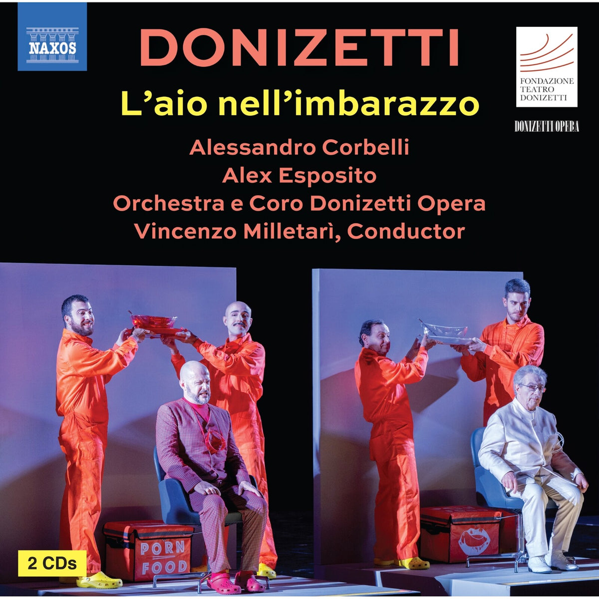 Marilena Ruta; Caterina Dellaere; Francesco Lucii; Lorenzo Martelli; Alessandro Corbelli; Lorenzo Liberali; Alex Esposito; Hana Lee; Orchestra e Coro Donizetti Opera; Vincenzo Milletari - Gaetano Donizetti: L'aio nell'imbarazzo - 8660565-66