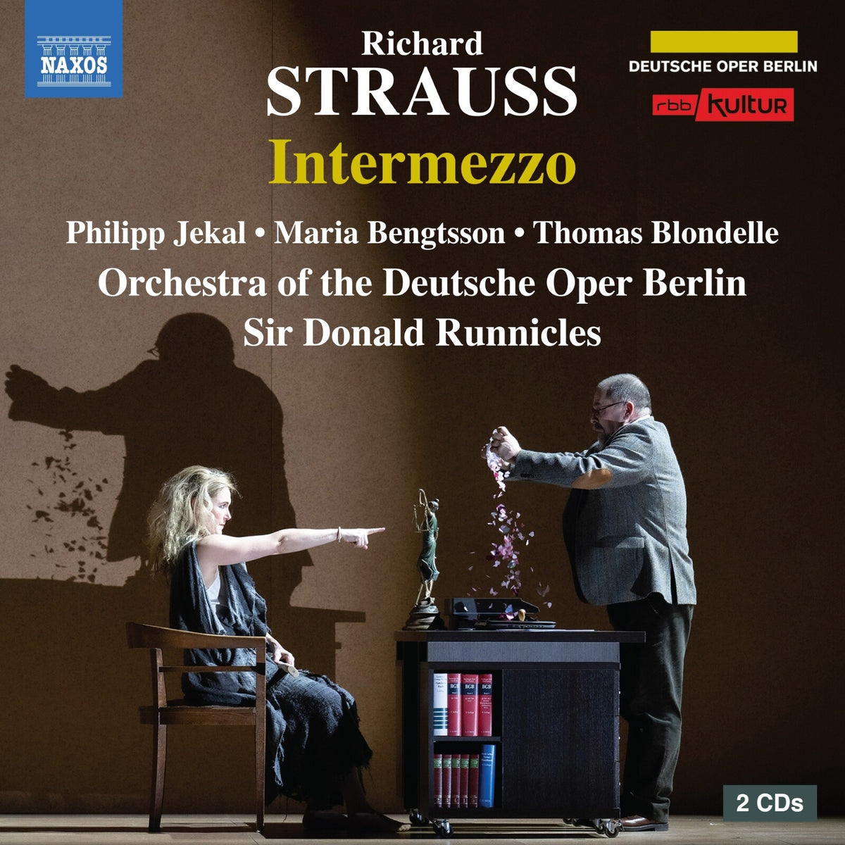 Philipp Jekal; Maria Bengtsson; Thomas Blondelle; Elliot Woodruff; Anna Schoeck; Clemens Bieber; Markus Bruck; Nadine Secunde; Joel Allison; Simon Pauly; Lilit Davtyan; Tobias Kehrer; Orchestra of the Deutsche Oper Berlin; Sir Donald Runnicles - Richard Strauss: Intermezzo - 8660584-85