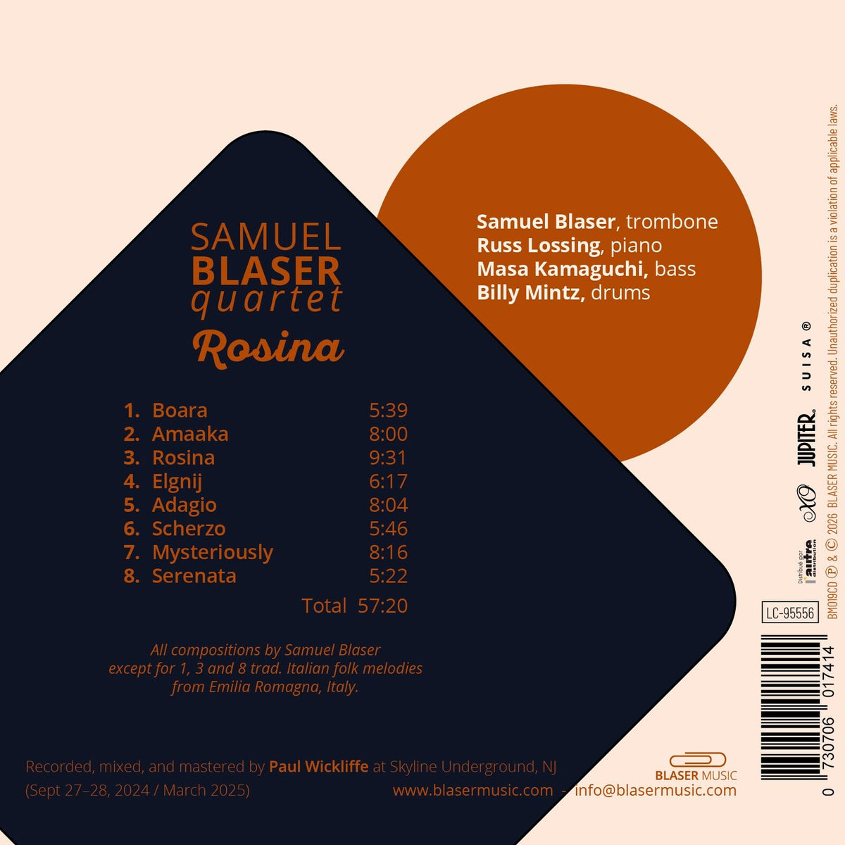Samuel Blaser Quartet - Rosina - BM019CD