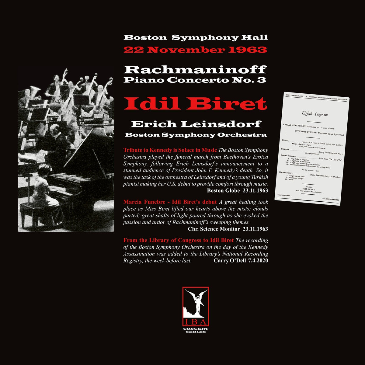 Idil Biret; Boston Symphony Orchestra; Erich Leinsdorf - Sergei Rachmaninov: Piano Concerto No. 3 - IBA-LP014