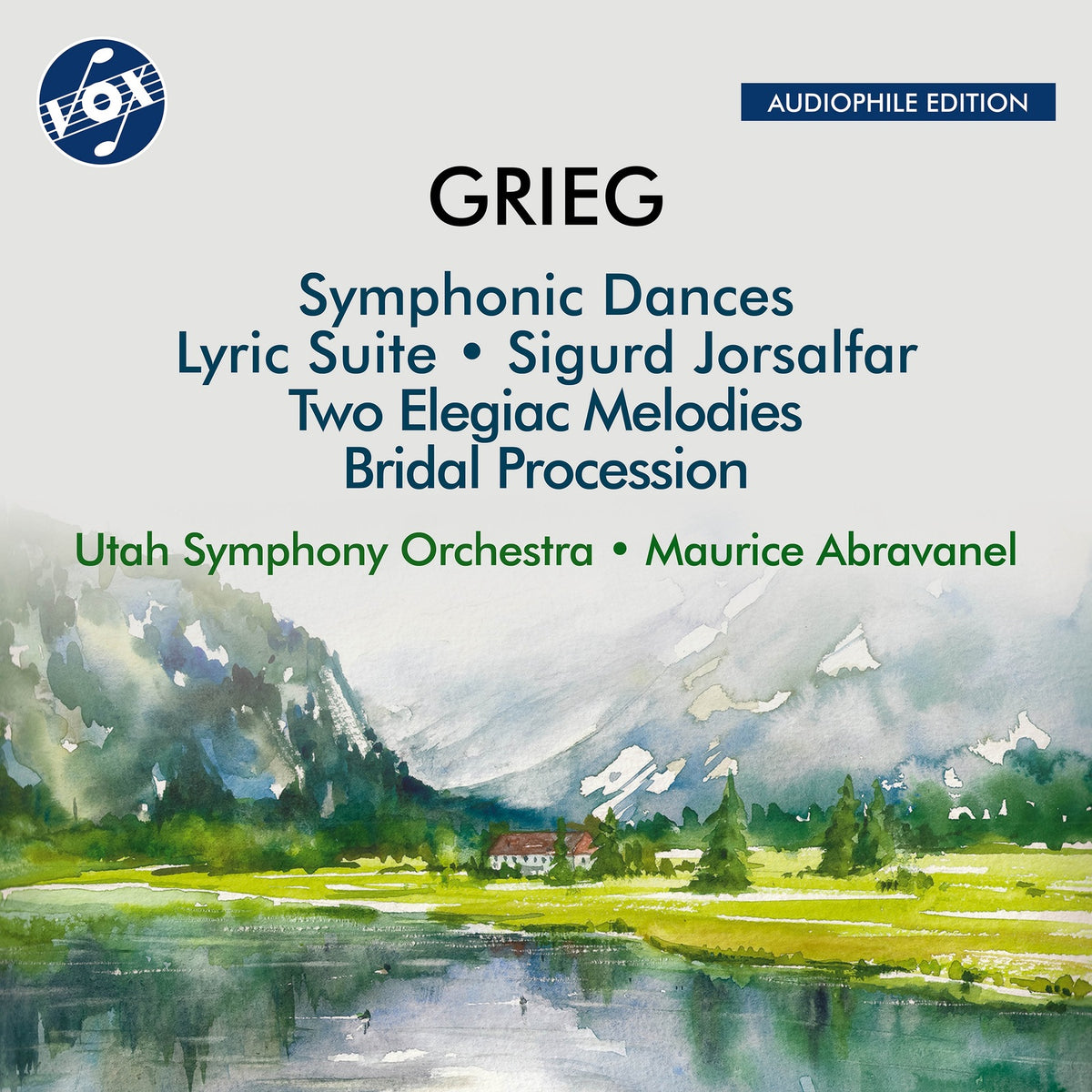 Utah Symphony Orchestra; Maurice Abravanel - Edvard Grieg: Symphonic Dances; Lyric Suite; Sigurd Jorsalfar; Two Elegiac Melodies; Bridal Procession - VOX-NX-3038CD