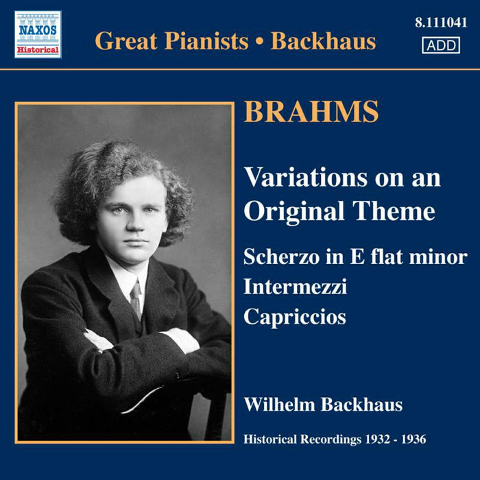 Wilhelm Backhaus - BRAHMS: Solo Piano Works - 8111041