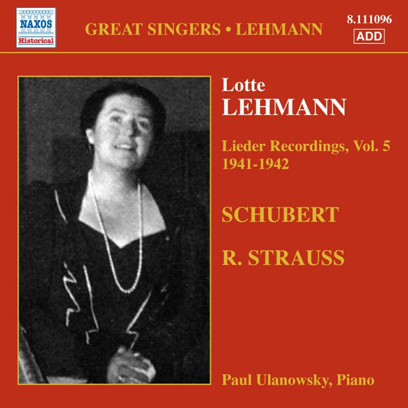 Lehmann - LEHMANN, Lotte: Lieder Recordings, Vol. 5 - 8111096