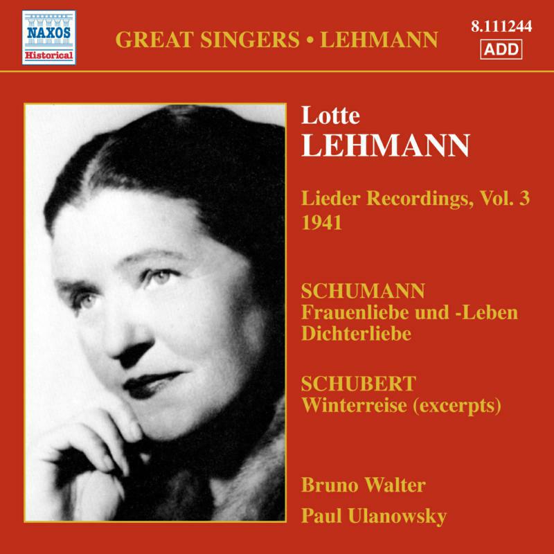 Lotte Lehman - SCHUMANN: Lieder Recordings, Vol. 3 - 8111244
