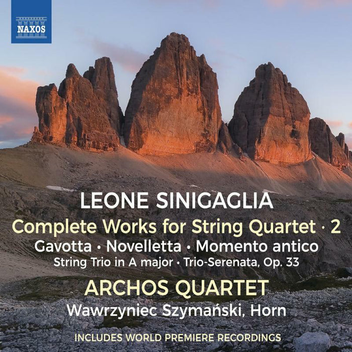 ARCHOS QUARTET - Leone Sinigaglia: Complete Works for String Quartet, Vol. 2 - Gavotta; Novelletta; Momento antico; String Trio in A major; Trio-Serenata, Op. 33 - 8574495
