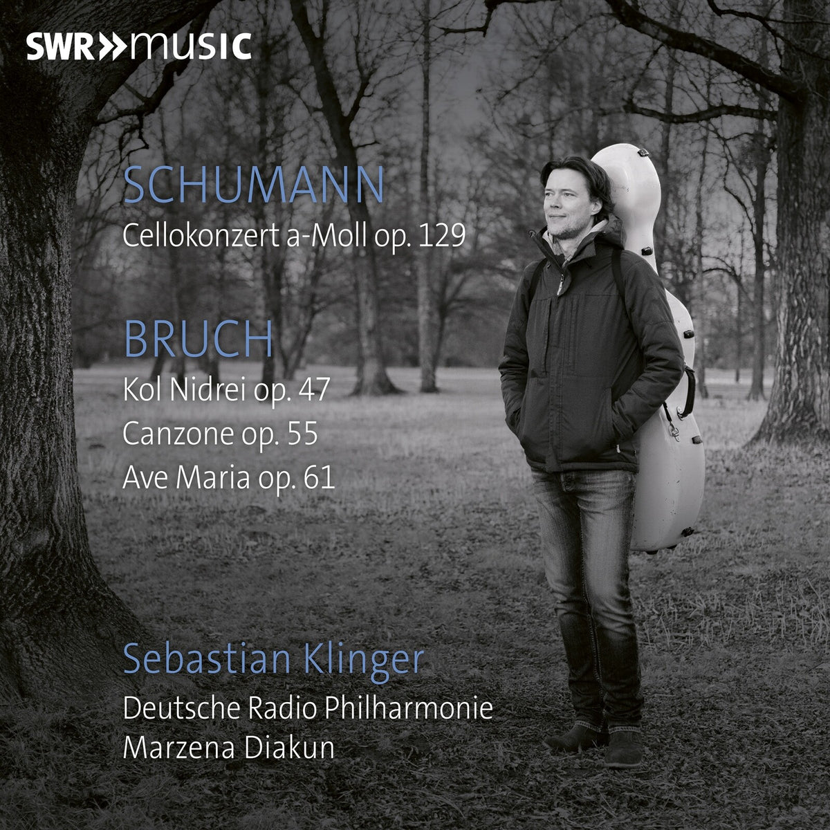 Sebastian Klinger; Deutsche Radio Philharmonie; Marzena Diakun - Robert Schumann: Cello Concerto in A minor op. 129; Max Bruch: Kol Nidrei op. 47; Canzone op.55; Ave Maria op. 61 - SWR19173CD