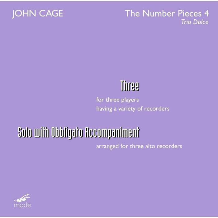 Trio Dolce - John Cage: John Cage Edition 38: The Number Pieces 21 - MOD-CD-186