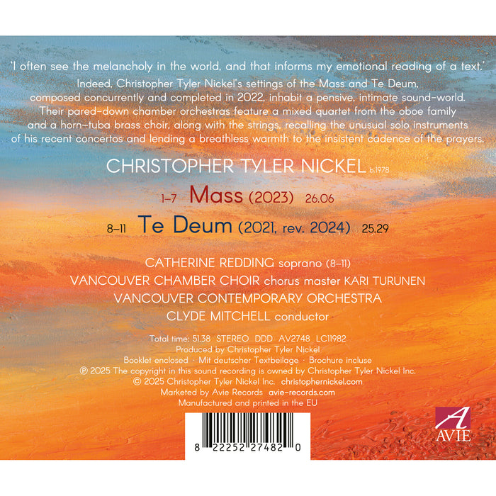 Christopher Tyler Nickel - Nickel: Mass * Te Deum - AV2748