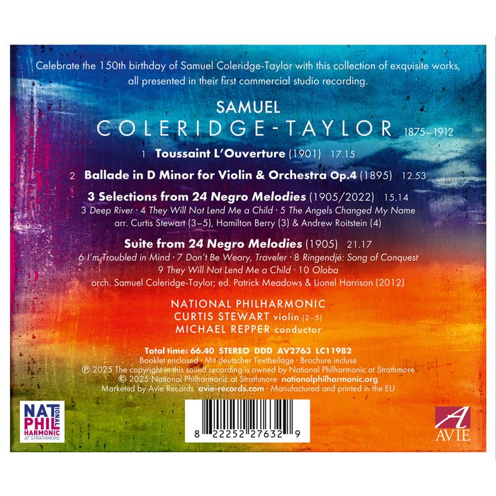 National Philharmonic, Curtis Stewart, Michael Repper - Samuel Coleridge-Taylor: Toussaint L'Ouverture, Ballade Op. 4,  Suites from "24 Negro Melodies" - AV2763