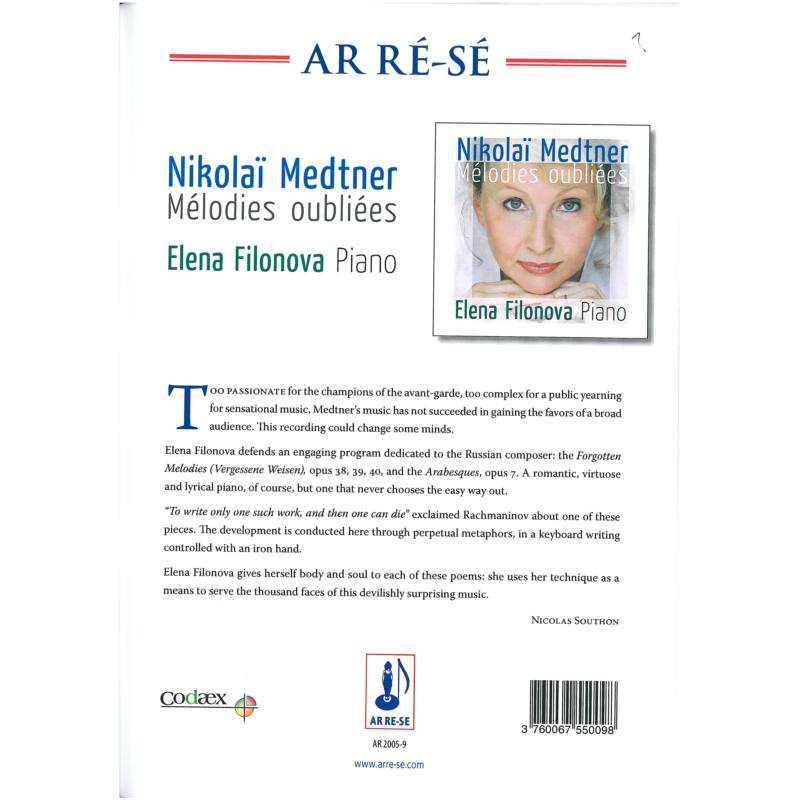 Melodies Oubliees - Medtner - AR20059